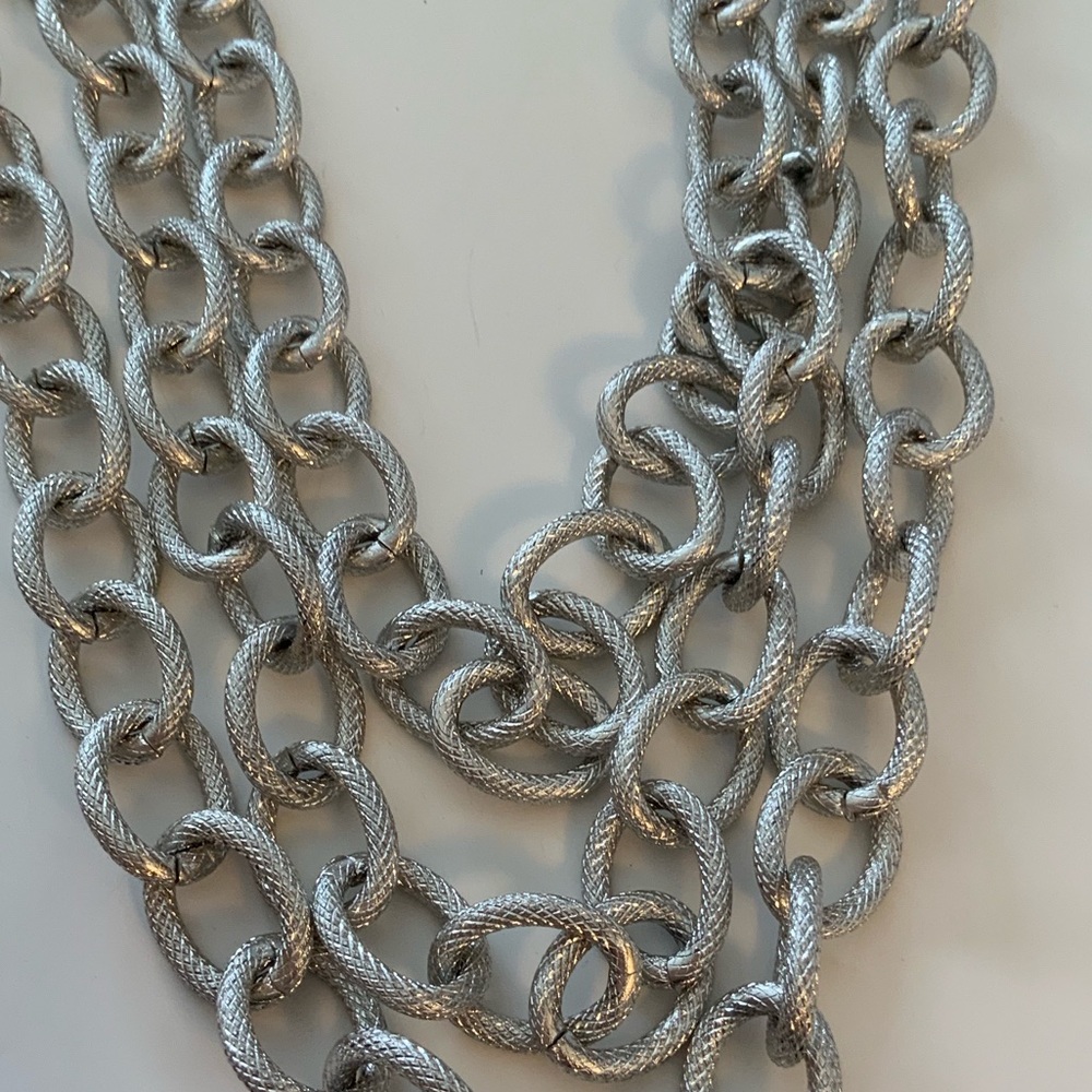 Statement Piece Drop Silver Necklace - image 3